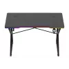 Žaidimų stalas Huzaro Hero 1.7 RGB Black – tiesus ergonomiškas stalas 1200x600 mm, 750 mm aukštis, LED, puodelio laikiklis, ausinių kablys