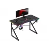 Žaidimų stalas Huzaro Hero 1.7 RGB Black – tiesus ergonomiškas stalas 1200x600 mm, 750 mm aukštis, LED, puodelio laikiklis, ausinių kablys