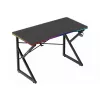 Žaidimų stalas Huzaro Hero 1.7 RGB Black – tiesus ergonomiškas stalas 1200x600 mm, 750 mm aukštis, LED, puodelio laikiklis, ausinių kablys