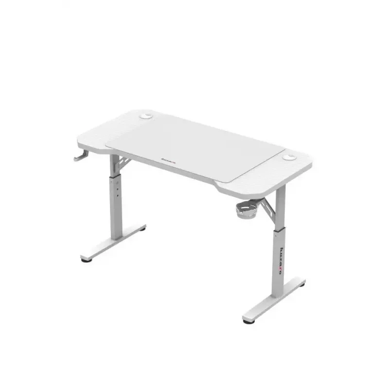 Žaidimų kėdė huzaro Hero 2.6 White – ergonomiška aukšta nugara, reguliuojamas aukštis, su puodelio laikikliu ir ausinių kabliuku