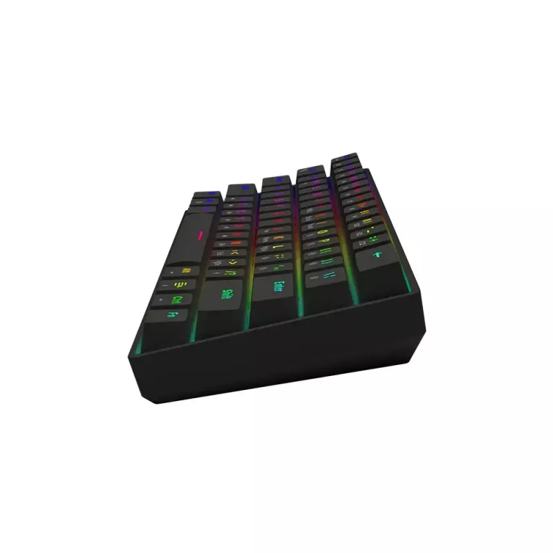 Mechaninė žaidimų klaviatūra SAVIO BLACKOUT X2 BLUE, 61 klavišų 60% USB-C atjungiamas laidas, RGB LED, Outemu Blue jungikliai, N-key rollover
