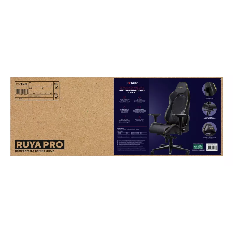 Universali žaidimų kėdė Trust GXT 721 Ruya Pro Juoda