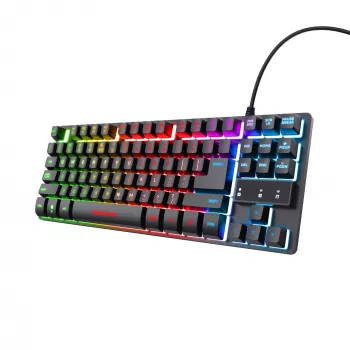Trust GXT 833 Thado klaviatūra žaidimams USB juoda, sidabrinė