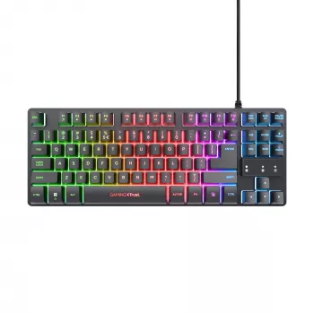 Trust GXT 833 Thado klaviatūra žaidimams USB juoda, sidabrinė