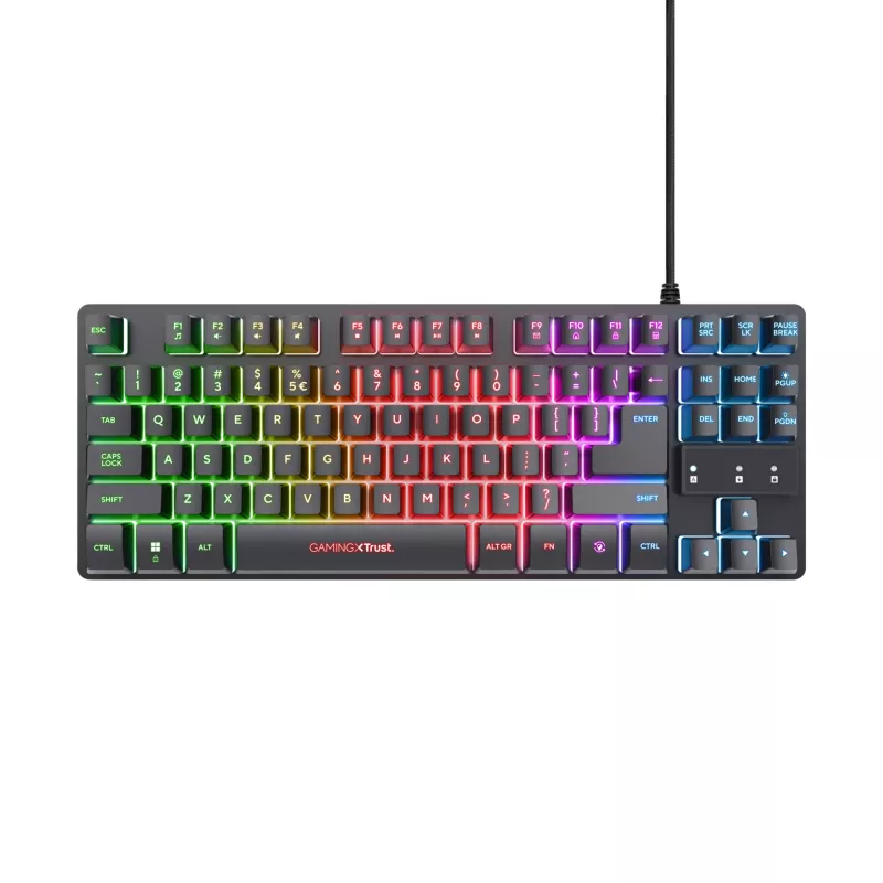 Trust GXT 833 Thado klaviatūra žaidimams USB juoda, sidabrinė