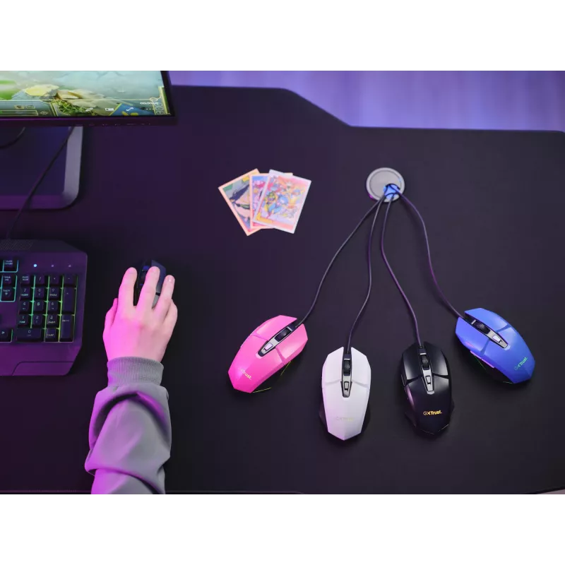 Trust GXT 109W Felox žaidimų pelė, dešinei rankai, USB-A, optinė, 6400 DPI