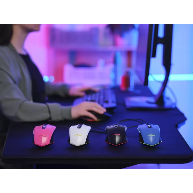 Trust GXT 109W Felox žaidimų pelė, dešinei rankai, USB-A, optinė, 6400 DPI