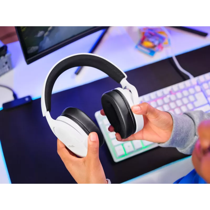 Trust GXT 489W FAYZO Ausinės Laidinės Galvos Juosta Žaidimams Juoda, Balta