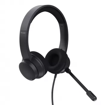 Trust Ayda ausinės laidinės ant ausų skambučiams ir muzikai USB-A juodos