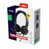 Trust Ayda ausinės laidinės ant ausų skambučiams ir muzikai USB-A juodos