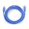 GEMBIRD USB 3.0 laidas A kištukas į B kištuką 3 m – mėlynas