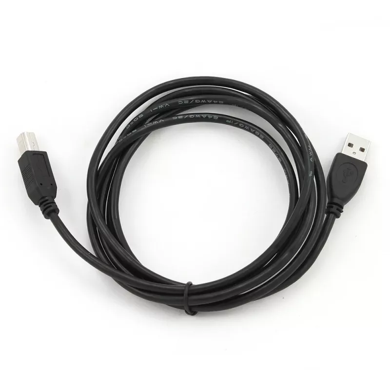 GEMBIRD USB 2.0 A-B laidas 2,0 m (6 pėdos) – juodas / urmu pakuotėje (ccp-USB2-ambm-6)