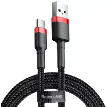 BASEUS Cafule Braided USB-A į USB-C kabelis 2A 2m juodas nailoninis