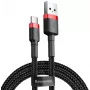 BASEUS Cafule Braided USB-A į USB-C kabelis 2A 2m juodas nailoninis