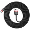 BASEUS Cafule Braided USB-A į USB-C kabelis 2A 2m juodas nailoninis
