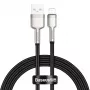 BASEUS greito įkrovimo ir duomenų perdavimo kabelis Cafule USB Type-A – Lightning, 480Mbps (2.4A PD), 1m, juodas