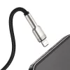 BASEUS greito įkrovimo ir duomenų perdavimo kabelis Cafule USB Type-A – Lightning, 480Mbps (2.4A PD), 1m, juodas
