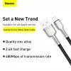 BASEUS greito įkrovimo ir duomenų perdavimo kabelis Cafule USB Type-A – Lightning, 480Mbps (2.4A PD), 1m, juodas