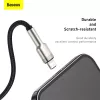 BASEUS greito įkrovimo ir duomenų perdavimo kabelis Cafule USB Type-A – Lightning, 480Mbps (2.4A PD), 1m, juodas
