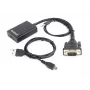 GEMBIRD VGA į HDMI adapterio laidas, USB maitinamas, 15 cm – juodas