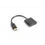 LANBERG AD-0009-BK Adapteris DisplayPort (kištukas) į HDMI (lizdas) 10 cm