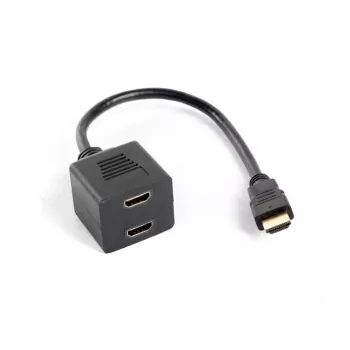 HDMI vaizdo skirstytuvas LANBERG AD-0019-BK — 2x HDMI išėjimai, Full HD 1920x1080, 0,2 m kabelis, juodas