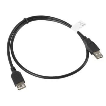 USB A į USB A laidas LANBERG CA-USBE-10CC-0007-BK, USB 2.0, 0,7 m, juodas
