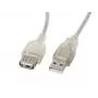 USB ilginimo laidas LANBERG CA-USBE-12CC-0018-TR 1,8 m USB 2.0 A-A permatomas