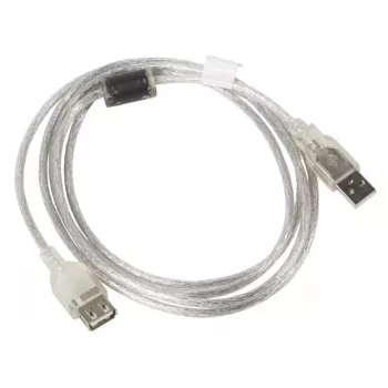 USB ilginimo laidas LANBERG CA-USBE-12CC-0018-TR 1,8 m USB 2.0 A-A permatomas
