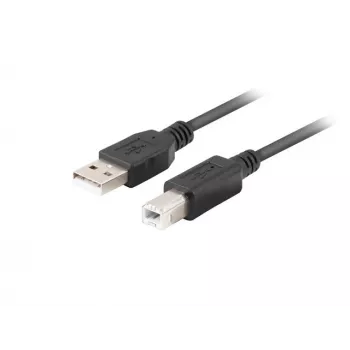 LANBERG USB-A (vyriškas) į USB-B (vyriškas) 2.0 laidas 1 m juodas su ferito šerdimi
