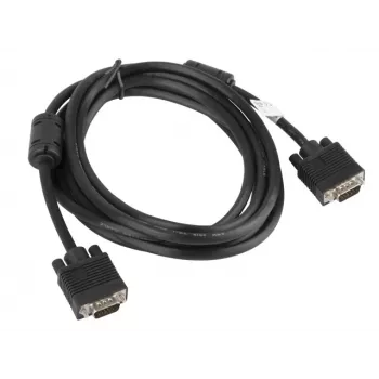 LANBERG VGA M/m Laidas Dvigubai Ekranuotas Su Feritu 3m Juodas