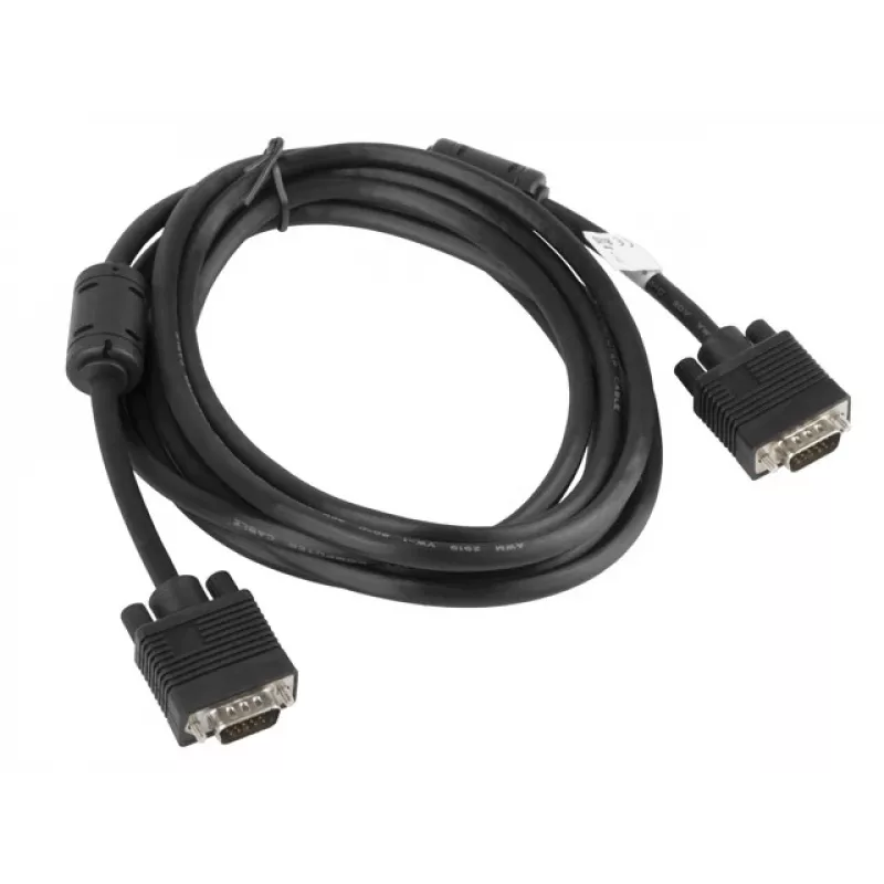 LANBERG VGA M/m Laidas Dvigubai Ekranuotas Su Feritu 3m Juodas