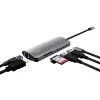 Trust Dalyx 23775 USB-C adapteris 7 viename su keliais prievadais, USB-C 3.2, HDMI, RJ-45 Gigabit Ethernet, SD/microSD skaitytuvas, sidabro spalvos