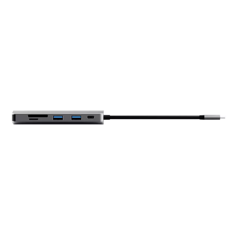 Trust Dalyx 23775 USB-C adapteris 7 viename su keliais prievadais, USB-C 3.2, HDMI, RJ-45 Gigabit Ethernet, SD/microSD skaitytuvas, sidabro spalvos