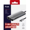 Trust Dalyx 23775 USB-C adapteris 7 viename su keliais prievadais, USB-C 3.2, HDMI, RJ-45 Gigabit Ethernet, SD/microSD skaitytuvas, sidabro spalvos