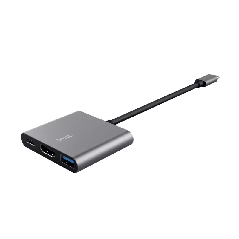 Trust Dalyx USB 3.2 Gen 1 USB-C 3-in-1 aliumininis USB-C centras, juodas