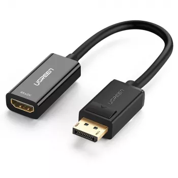 Adapteris vaizdo kabeliui UGREEN DisplayPort (kištukas) į HDMI (lizdas) 0,25 m, auksu dengti kontaktai, palaiko 1080p