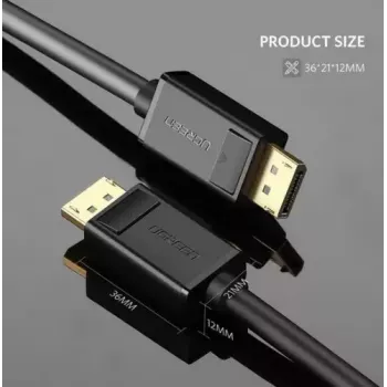 DisplayPort laidas UGREEN DP102 1 m, DisplayPort 1.2, 21.6 Gbit/s, 3840×2160@60Hz, juodas