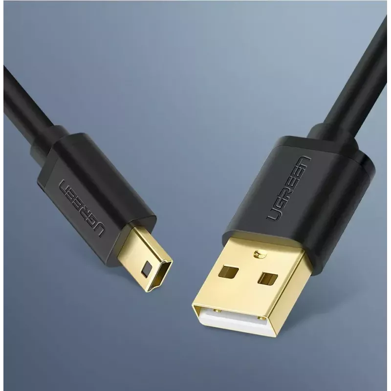 USB laidas UGREEN 10385 Mini-USB 480 Mbps 1,5 m Juodas, greitas įkrovimas