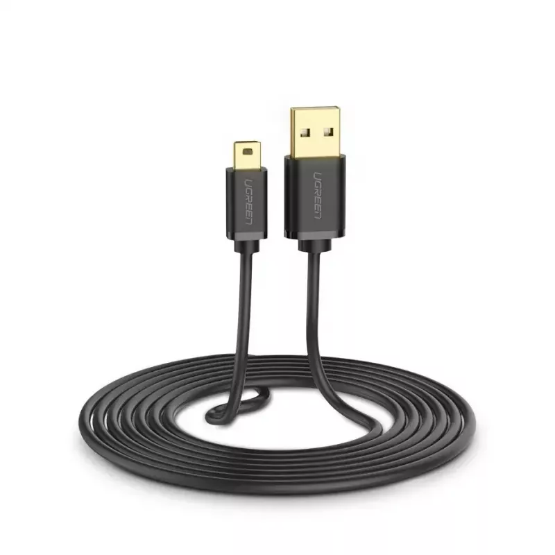 USB laidas UGREEN 10385 Mini-USB 480 Mbps 1,5 m Juodas, greitas įkrovimas