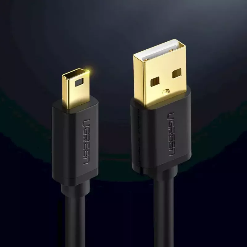 USB laidas UGREEN 10385 Mini-USB 480 Mbps 1,5 m Juodas, greitas įkrovimas