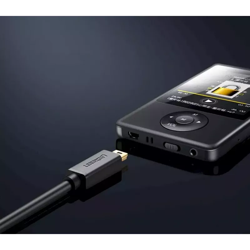 USB laidas UGREEN 10385 Mini-USB 480 Mbps 1,5 m Juodas, greitas įkrovimas