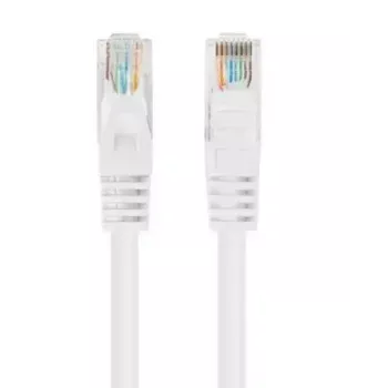 Tinklo pataisos laidas LANBERG Cat6 U/UTP 1 m, RJ-45 kištukas–kištukas, vytos gyslos, baltas