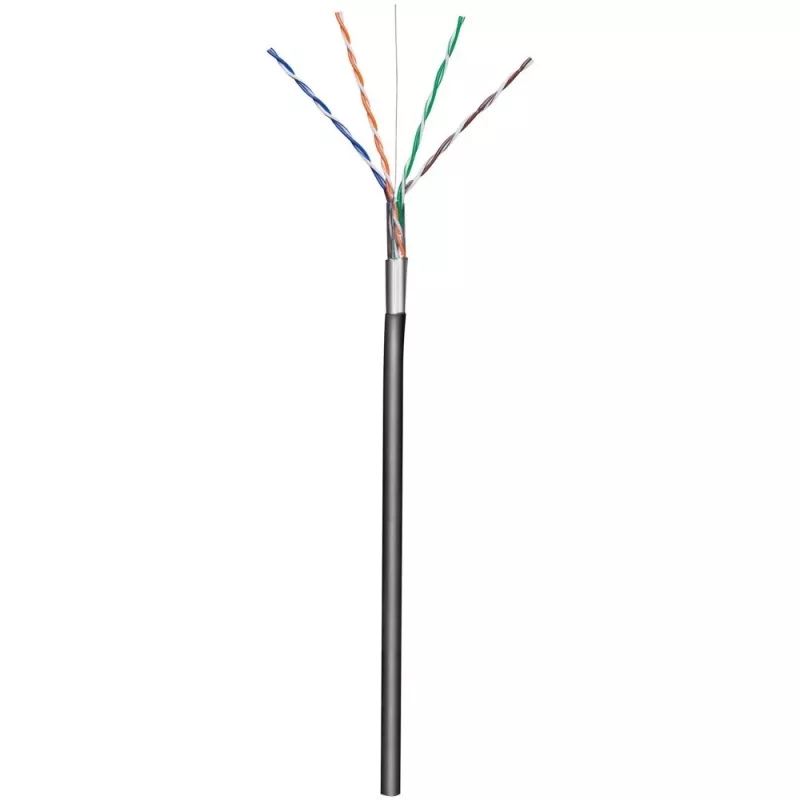 Techly F/UTP laidas Cat.5E CCA 305m kietas lauko juodas ITP8-RIS-0305LO