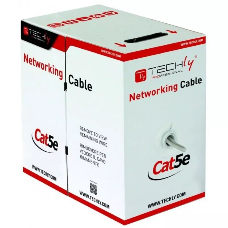 Techly F/UTP laidas Cat.5E CCA 305m kietas lauko juodas ITP8-RIS-0305LO