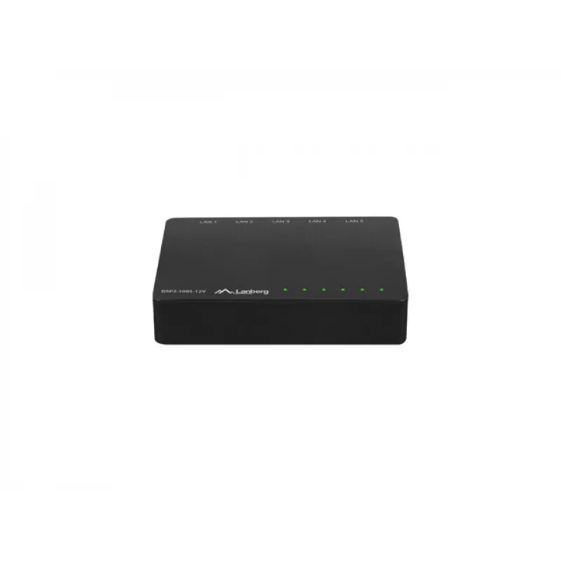 LANBERG Switch Dsp2-1005-12v 5x 1gb/s Nevaldomas Gigabit Ethernet Darbalaukio 12v