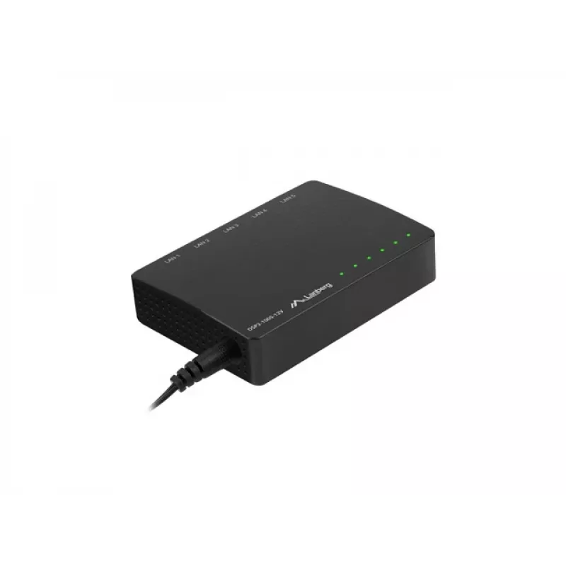 LANBERG Switch Dsp2-1005-12v 5x 1gb/s Nevaldomas Gigabit Ethernet Darbalaukio 12v