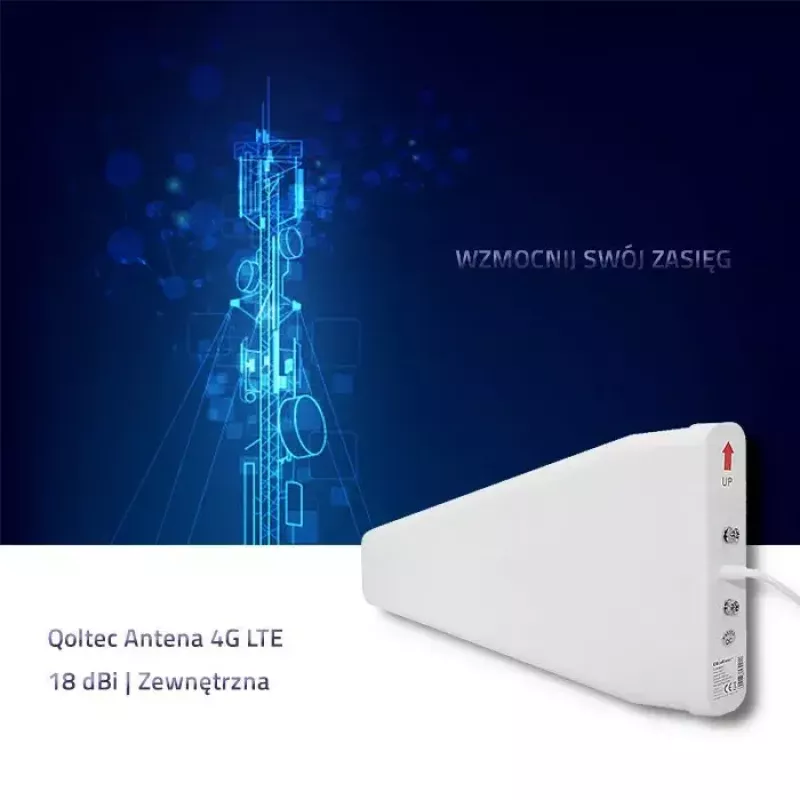 Išorinė 4G LTE antena QOLTEC 57021 – 18 dBi, 600–2700 MHz, 50 Ω, 50 W