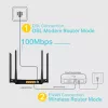 TP-Link Archer VR300 AC1200 belaidis VDSL/ADSL modeminis maršrutizatorius, Wi-Fi 5, dvejopo dažnio (2,4 GHz / 5 GHz), Ethernet LAN, VDSL2, juodas, stalinis
