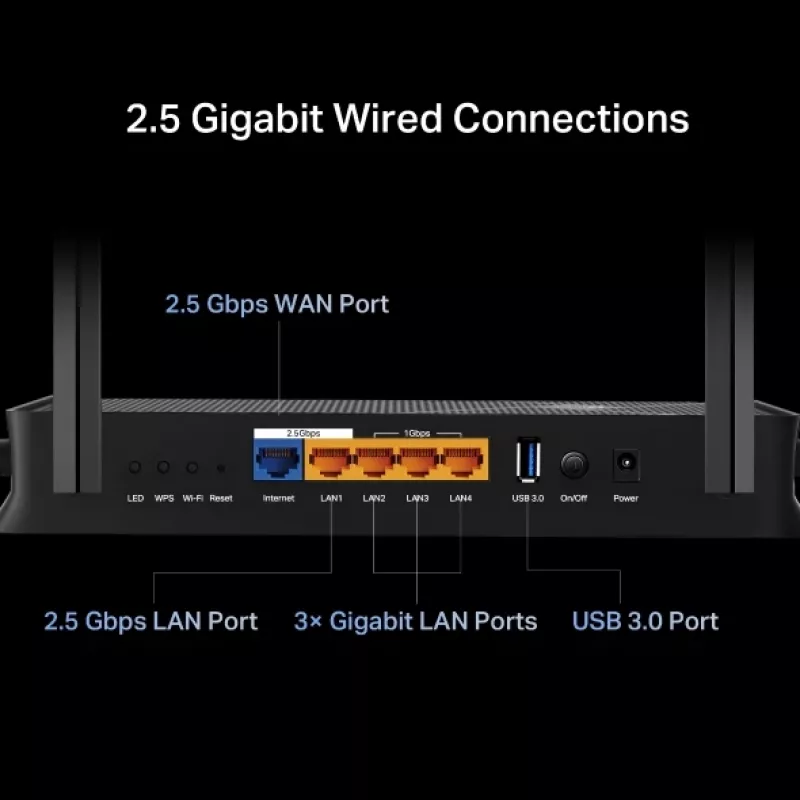 TP-Link Archer BE3600 belaidis maršrutizatorius 2.5 Gigabit Ethernet dviejų juostų (2,4 GHz / 5 GHz) Juodas